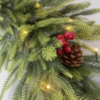 Guirlande de Noël artificielle personnalisée en gros, pré-éclairée par LED, pour la décoration de la maison et des espaces commerciaux pendant les fêtes