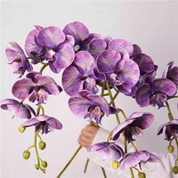 Haut de gamme 8-tête artificielle Phalaenopsis orchidée Vintage couleur vraie touche fleurs pour mariage maison Thanksgiving Graduation Pâques