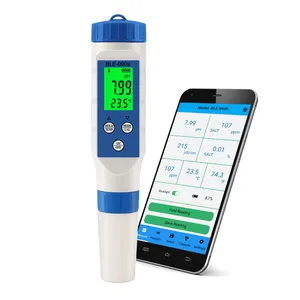 Smart Blue Tooth PH-Messgerät 5-Punkt-Kalibrierung 5 in1 PH/EC/TDS/Salzgehalt/TEMP-Tester BLE-9909 messgerät Angetrieben von YINMIK Mobile App