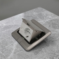 Prise murale en aluminium et acier inoxydable de style européen, étanche IP22, 16A 250V, avec protection intégrée multifonctionnelle