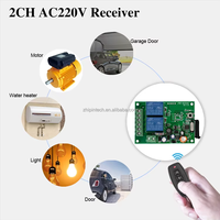 Control Remoto Universal para Puerta de Garaje, 433MHz, Receptor de Relé de 2 Canales, CA 110V 220V, Contacto Seco para Portón, Venta al por Mayor