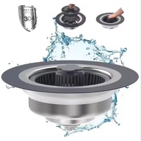 Évier de cuisine moderne en acier inoxydable poli, écologique, avec siphon anti-colmatage à ouverture rapide et filtre de retenue d'eau à pression