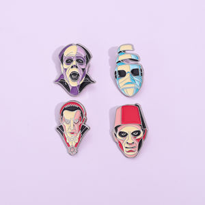 Películas Monstruos Tema Esmalte Pins Cara de pez Conde Drácula Películas de terror Insignias - Product Image 2