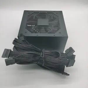 600W ATX Power Supply High Quality With Black Flat Cable 600W Bronze Power Source