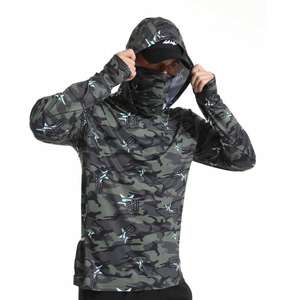 Camicia da Pesca Personalizzata in Poliestere Spandex con Stampa Mimetica, Manica Lunga, UPF50, Camicia Tecnica da Lavoro per Esterni con Cappuccio - Product Image 3