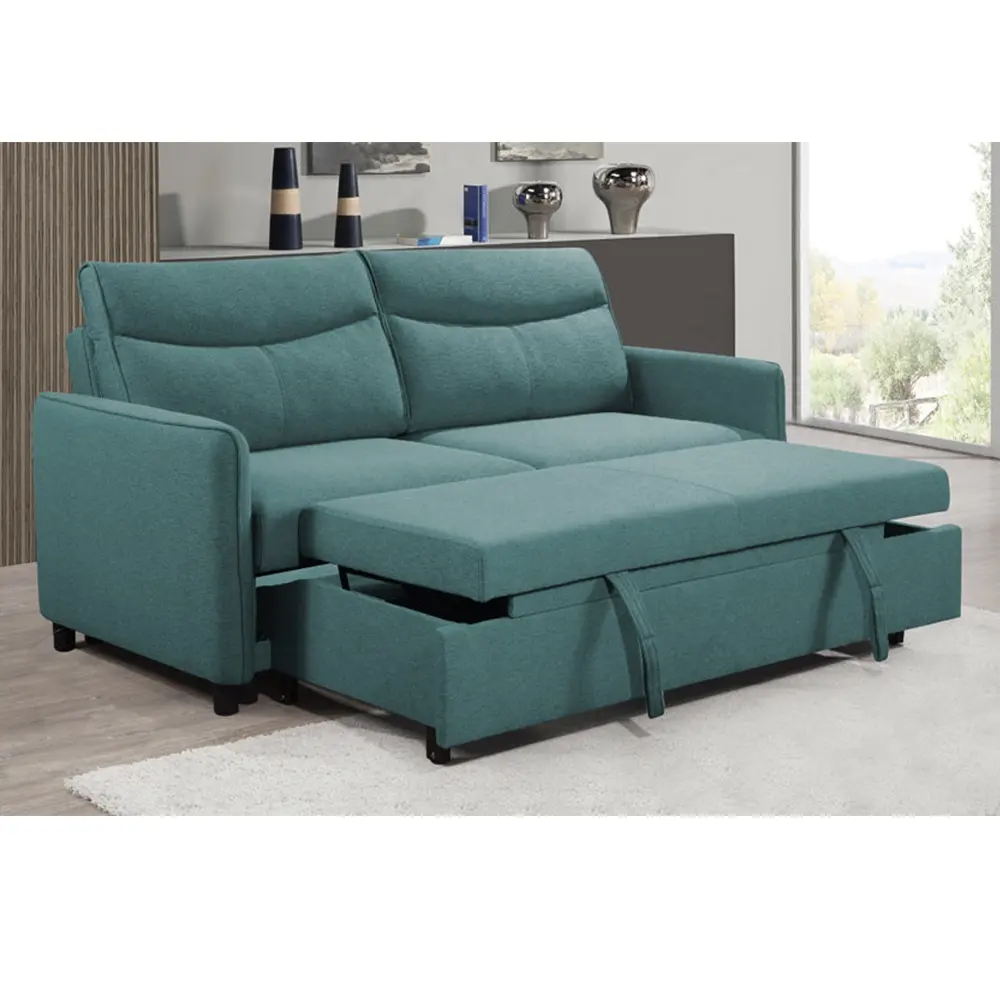 東莞Tianhang家具工場のリビングルームのソファに座っている3人の最新デザインは、ソファベッドをカスタマイズすることができます