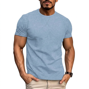 T-shirts Athlétiques Basiques à Col Rond pour Hommes, Hauts Décontractés 100% Coton 160 GSM, Mode Estivale, Logo Personnalisé OEM, Vente en Gros - Product Image 2