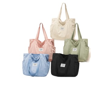 Sac fourre-tout en toile nylon froissée personnalisé Jia Hong, grande capacité, avec impression de logo, sac de rangement pour les courses - Product Image 2