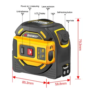 SNDWAY Alat Pengukur Jarak Laser, Alat Pengukur Jarak Multi Fungsi, Alat Tangan Mengunci Sendiri SW-TM60