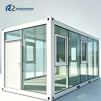 Bâtiment modulaire en conteneurs de verre pour bureau à domicile, salle de sport, bar à domicile, café, supermarché extérieur