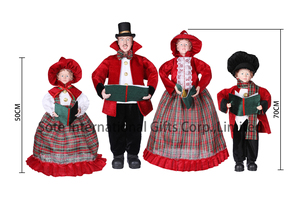 SOTE Fashion 50x70CM Ensemble <span class=keywords><strong>de</strong></span> Poupées <span class=keywords><strong>de</strong></span> Noël Chantantes en Pied, Chorale <span class=keywords><strong>de</strong></span> Noël Rouge et Verte, avec Livres <span class=keywords><strong>de</strong></span> Chant et Bibles - Product Image 2