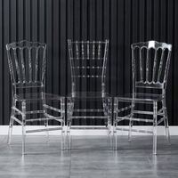 Chaise d'événement portable transparente en cristal, ultra-légère, empilable et imperméable pour mariages en extérieur et sièges temporaires pour fêtes