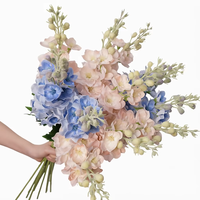 Shangchu Feel Hydraterende 3D-geprinte zijden Delphinium enkelvoudige steel retro huiselijke bloemen ornamenten bruiloft nepbloemen