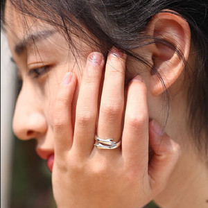 Valentine's Day Gift Gold <strong>Silver</strong> Plated Open Adjustable Couple <strong>Hug</strong> <strong>Ring</strong> Jewelry for Lovers - Product Image 5