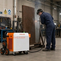 Nettoyeur laser à impulsions 500W, machine de nettoyage laser portable en forme de valise, nettoyeur manuel pour enlever la rouille et la peinture, pour le nettoyage des surfaces métalliques