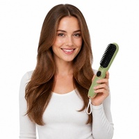 Brosse lissante sans fil rechargeable 6400 mAh, peigne chauffant électrique à plaques céramiques pour voyage 210 ° C