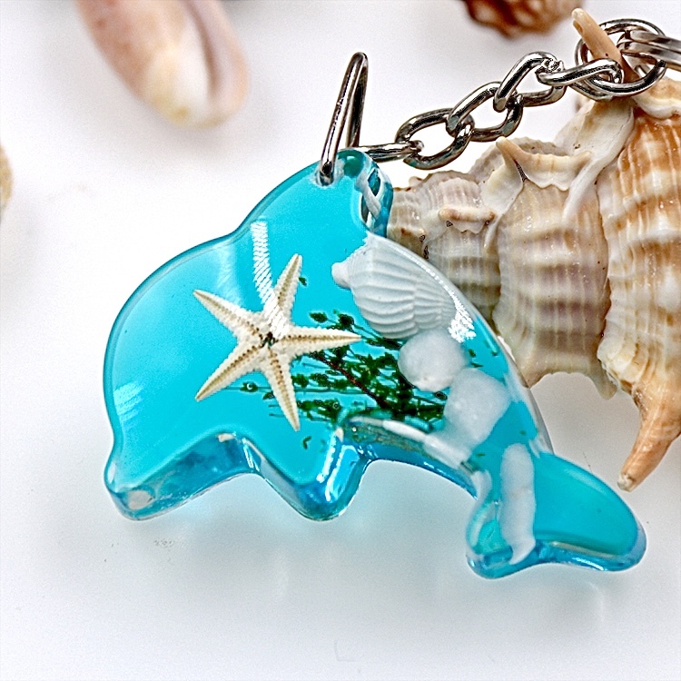Wholesale Resin Keychain Dolphin and Starfish