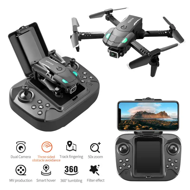 Akıllı uçan oyuncaklar S128 mini drone çift kamera 4k video drones engellerden kaçınma ile