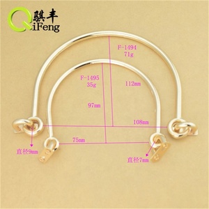 Manija ovalada de Metal para bolso de mano, Asa de aleación de Zinc y Metal, accesorios personalizados para bolsos - Product Image 5