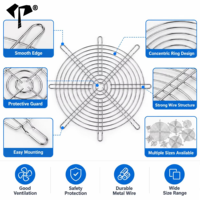 Grille de protection noire en fil métallique OEM ODM 30 40 120mm 140mm en maille de fer pour ventilateur industriel, protection des doigts, pour ventilation d'armoire