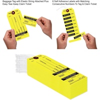 Étiquettes de bagages jaunes avec cordon élastique, étiquettes d'identification de bagages en 8 parties pour hôtels et services de valet