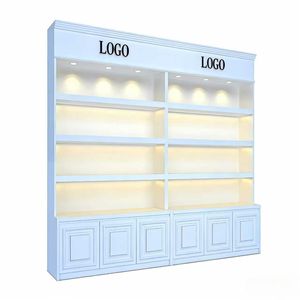 ตู้โชว์เครื่องสำอางแบบยุโรปสำหรับร้านเสริมสวย ตู้เก็บผลิตภัณฑ์บำรุงผิว ชั้นวางหัวหุ่นวิกผม - Product Image 4