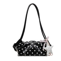 Sac Mini Plissé Vintage en PU à Pois avec Fermeture Éclair pour Femme, Idéal pour les Sorties Décontractées et les Trajets Quotidien – Vente Directe Usine