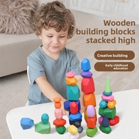 Sınır Ötesi Taş Dizme Oyunu Erken Eğitim Zeka Geliştirici Oyuncak 4-6 Yaş İçin DIY Ahşap Yapı Taşları Büyük Boy
