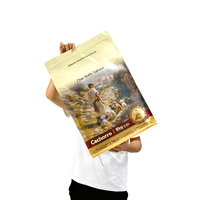Personnalisé 5kg 10kg 20kg Sacs de nourriture pour chien à fond plat plié debout réutilisable et refermable avec fermeture éclair pour chat et chien Aliments pour animaux de compagnie