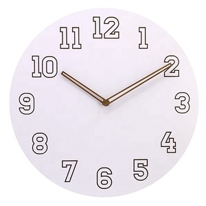 Design semplice breve rotondo silenzioso legno <span class=keywords><strong>bianco</strong></span> MDF sublimazione <span class=keywords><strong>orologio</strong></span> <span class=keywords><strong>da</strong></span> <span class=keywords><strong>parete</strong></span> - Product Image 5
