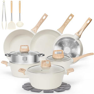 Ensemble de casseroles en pierre Maifan 13 pièces, antiadhésives, avec couvercles, pour cuisinières à induction, gaz et four, utilisation domestique - Product Image 1
