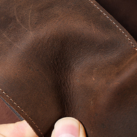 Dompet kulit sapi pria, Logo kustom memblokir RFID ramping pendek gaya bisnis kulit sapi mudah dibawa