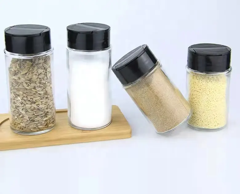 Tarro de vidrio para salsa, tarro de sal, pimienta, caja de condimentos para cocina, botella de condimentos para el hogar, 120ml, accesorios de cocina