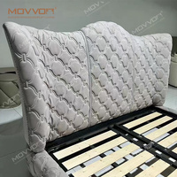 Chambre à coucher américaine de luxe Lit King Size Style européen Lit double en bois massif de haute qualité Tête de lit souple Lit en cuir