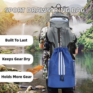 Mochila de Lona Yw con Cordón Ajustable, Separación para Artículos Secos/Húmedos, Diseño de Doble Asa, Capacidad de 30-40L, para Deportes, Gimnasio y Escuela, Modelo 0332 - Product Image 2