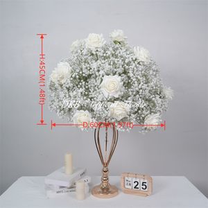 Rosas Artificiales DKB de Seda, Peonías, Hortensias, Flores de Gypsophila, Centros de Mesa para Bodas, Decoraciones para Mesas, Tamaños al por Mayor, Bola de Flores - Product Image 2