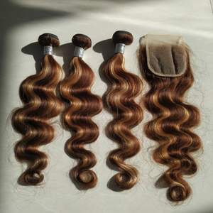 שיער בתולי אנושי 100% גמיש וקופצני, קוטיקולות מסודרות, ללא קשרים, צרורות שיער אינדונזי, תוספות שיער כפולות, צרורות שיער גולמי. - Product Image 1