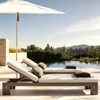 Chaise longue de piscine extérieure en métal pour hôtel, lit de repos réglable en alliage d'aluminium, taille personnalisée, pour plage et extérieur