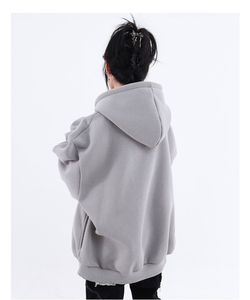 YHH-057 Factory <span class=keywords><strong>Trader</strong></span> Y2K Sweat-shirt unisexe gris à broderie tridimensionnelle surdimensionné - Product Image 2