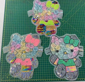 Applicazioni Moda con Ricamo 3D di Animali, Patch in Organza con Paillettes da Cucire per Abiti da Bambina, Motivo in <span class=keywords><strong>Pizzo</strong></span> - Product Image 1