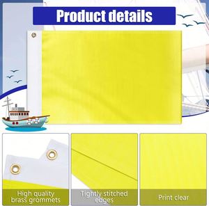 ธงสัญลักษณ์ทางทะเลแบบพับได้สีพื้นเรียบ 2 ชิ้น ขนาด 12x18 นิ้ว สำหรับการประกาศข้อความทางทะเล ใช้ในท่าเรือ - Product Image 4