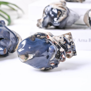 Adorno de Ágata Volcánica Natural en Forma de Corazón, Piedra Pulida, Artesanía de Piedras Preciosas Hecha a Mano para Decoración del Hogar u Oficina, Regalo, Colección, Recuerdo - Product Image 6