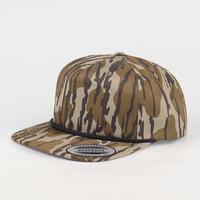 Casquette de baseball non structurée à 5 panneaux, imprimé camouflage intégral, pour la chasse, à visière plate, personnalisable, avec cordon réglable et fermeture snapback, vente en gros