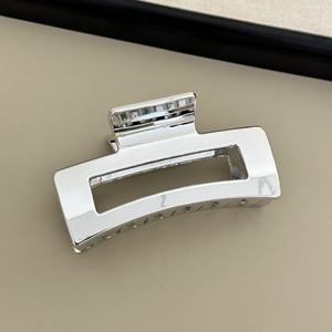 Nouvelle Pince à Cheveux Grande Taille en Acrylique Argenté, Style Coréen, pour Cheveux Volumineux, en Plastique (non doré), pour Fille - Product Image 4