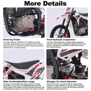 Motocicleta Todoterreno Eléctrica de 72v 50ah con Motor sin Escobillas para Adultos, Superventas - Product Image 2