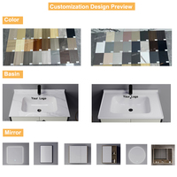 Lavabo contemporain Vanités de salle de bain Vanité de salle de bain flottante Armoire de salle de bain murale en acier inoxydable avec lavabo