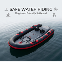 Planche de surf électrique gonflable innovante Jetboard Charcoal Scarlet pour débutants, sûre et idéale pour les sports nautiques de loisirs