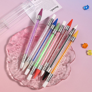 Crayon de prélèvement de strass en silicone double embout, auto-adhésif, pour la pose de cristaux sur les ongles - Product Image 3