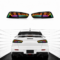 Conjunto de Luces Traseras LED de Fácil Instalación para Mitsubishi Lancer EX 2008-2018 EVO X, Plug and Play, con Funciones de Freno, Direccional y Reversa, RGB