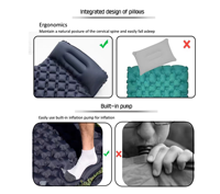 Mobilier d'extérieur équipement de camping tapis de pique-nique coussin gonflable matelas pneumatique de voyage portable avec pompe intégrée